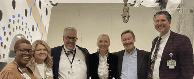 Jon and Christie Hunt visit Atrium Health Levine Cancer with leaders